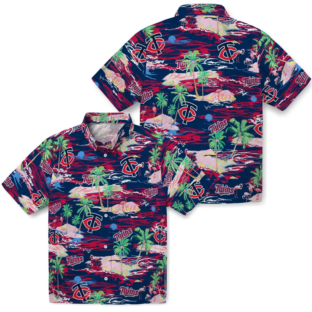 Minnesota Baseball Team Twinss Hawaiian Button Down Shirt Unisex Adults S-5XL