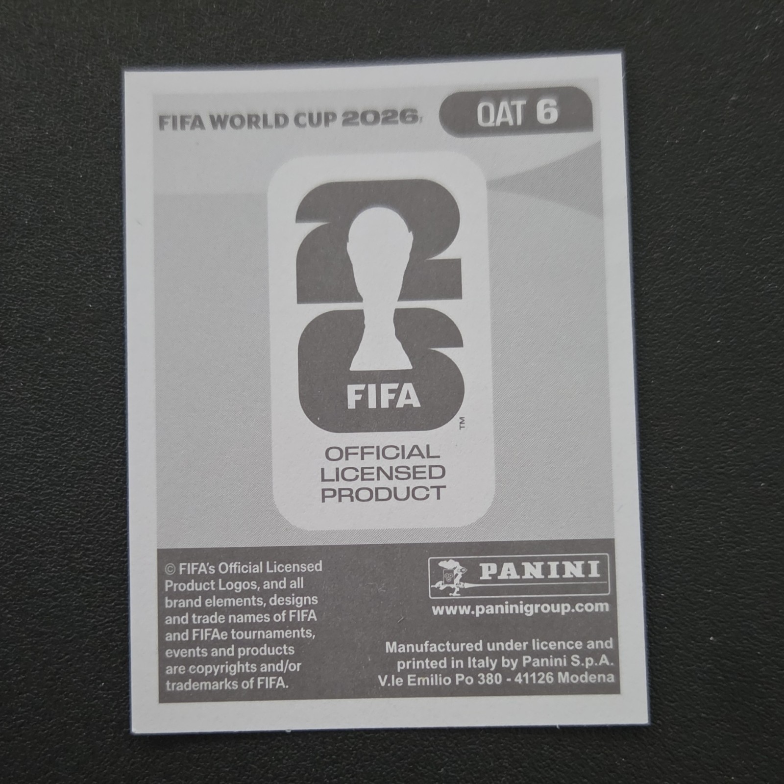 Panini FIFA World Cup 2026 Sticker Boualem Khoukhi Qatar QAT 6 Soccer Card