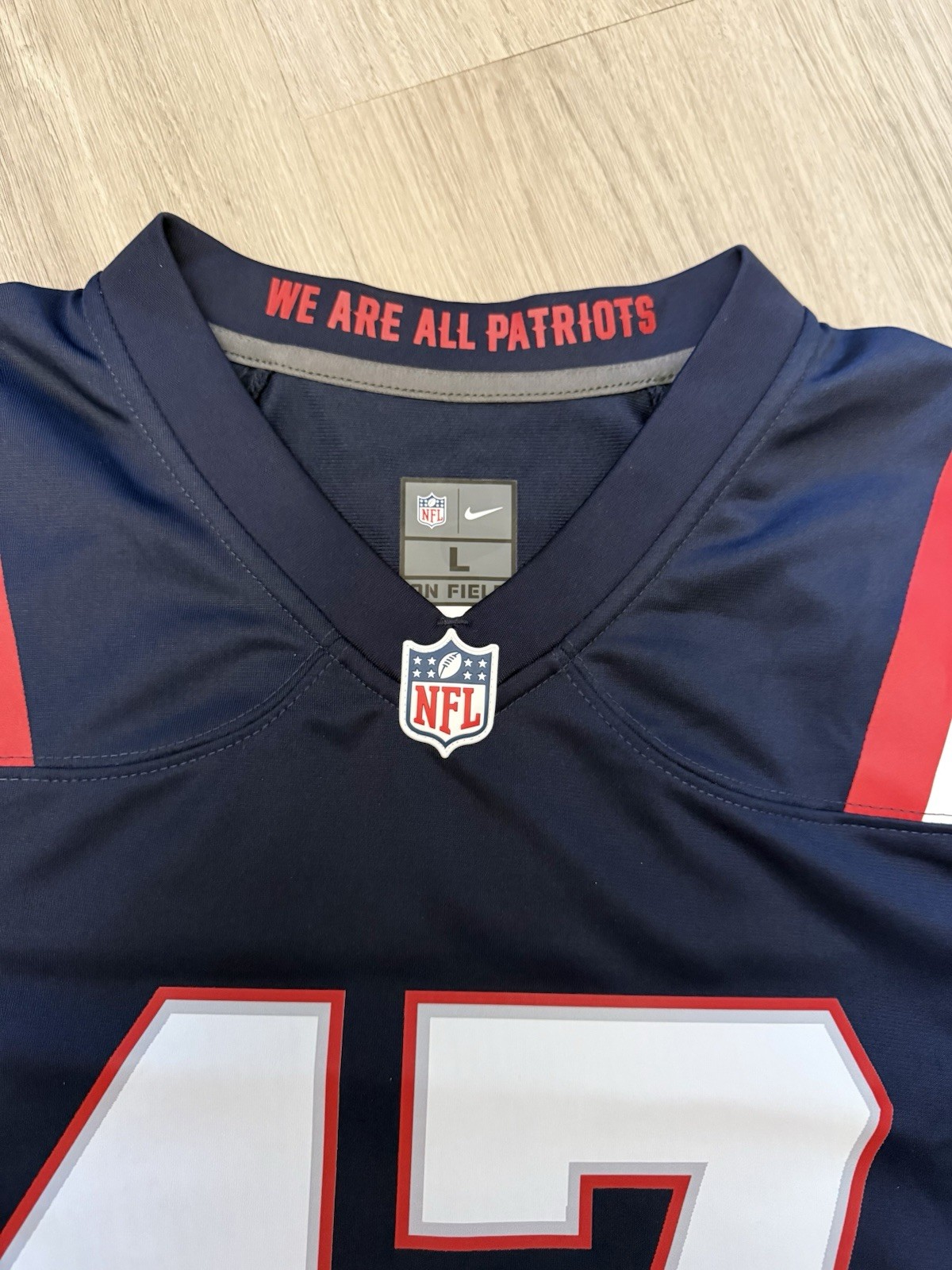 Men’s Large Donald J. Trump #47 New England Patriots Nike NFL Jersey – Navy