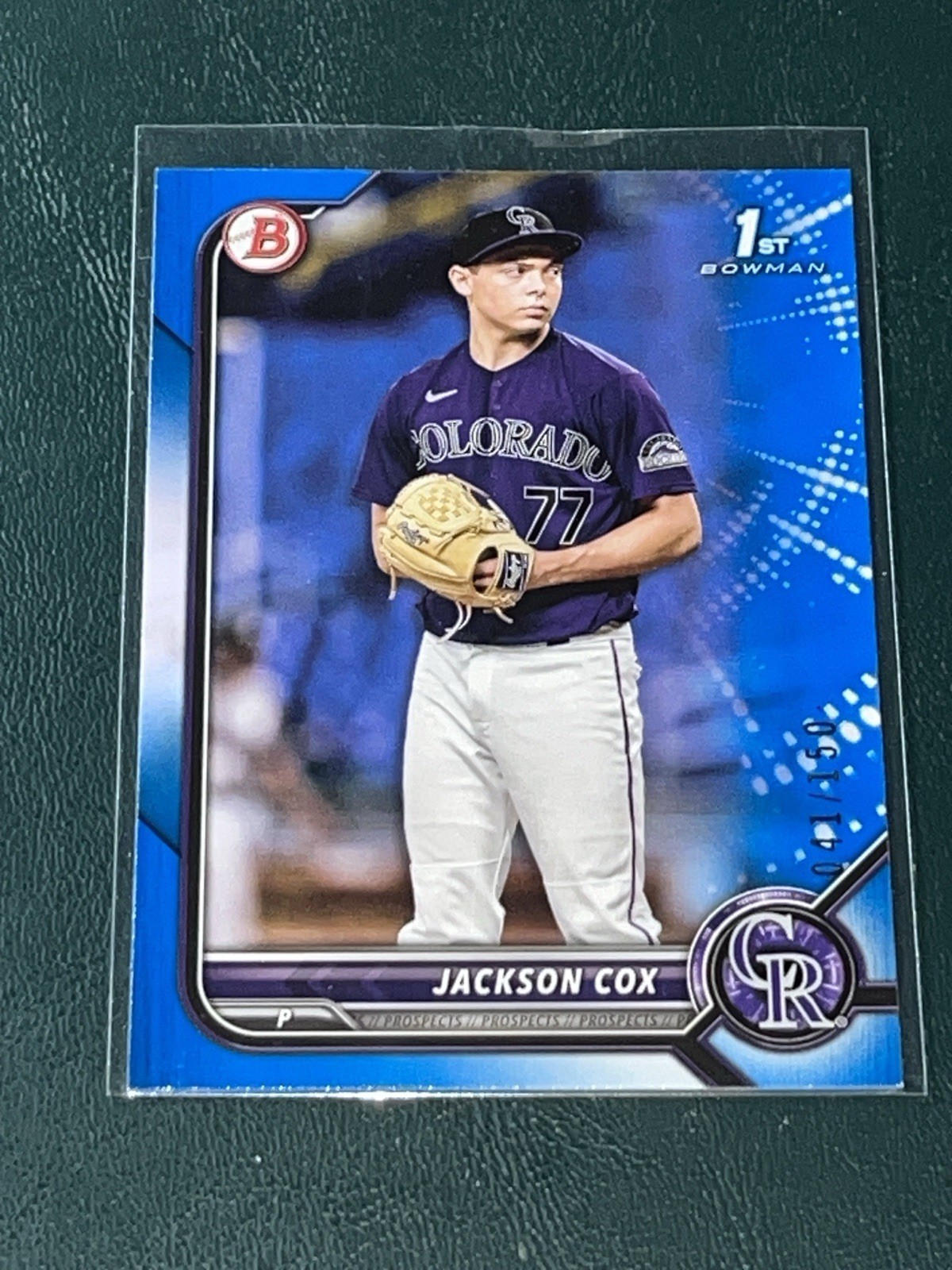 2022 Bowman Draft Jackson Cox BLUE /150