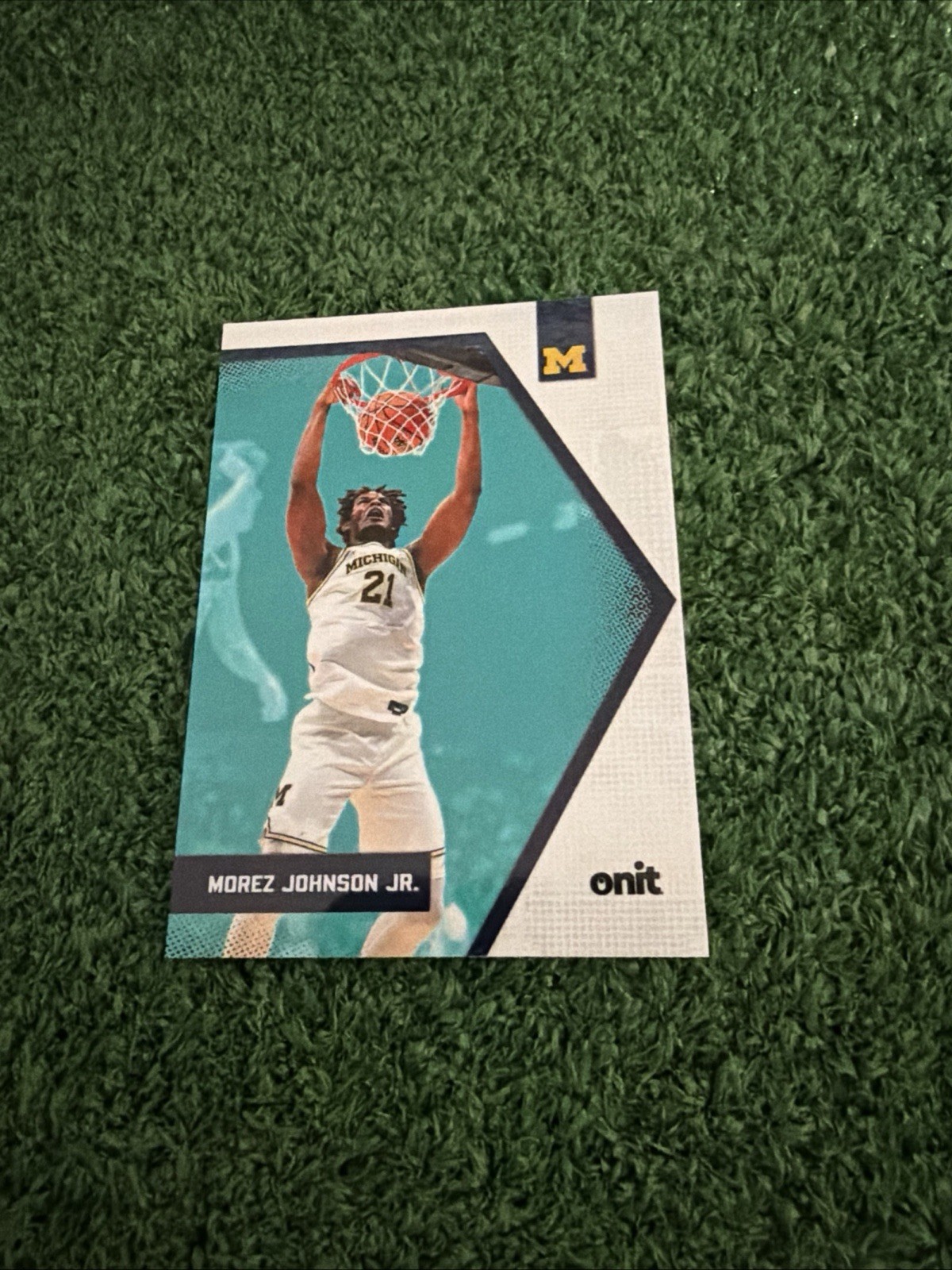 Morez Johnson Jr. 2025-2026 ONIT B-8 Michigan Basketball Teal Parallel AS1