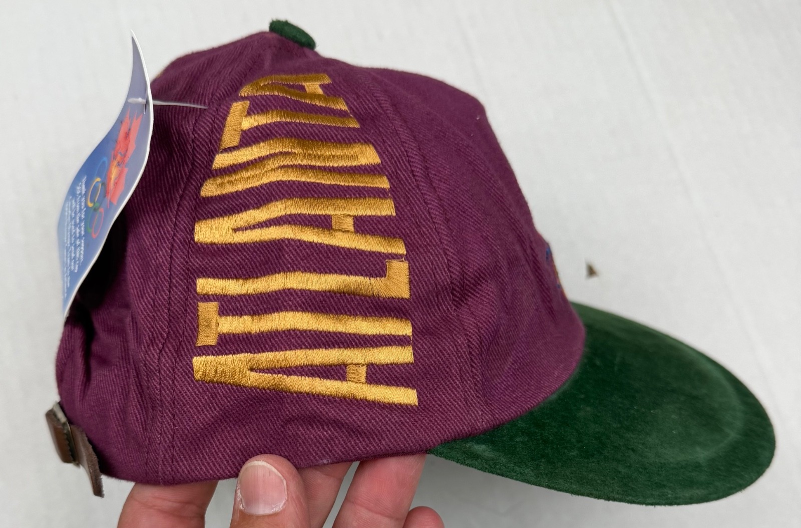 NWT Vintage Team Canada Hat 1996 Atlanta Olympics Spell Out Suede Paisley