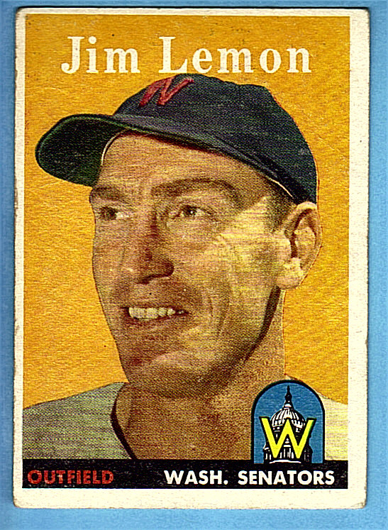 1958 Topps #15 Jim Lemon Washington Senators VG-EX