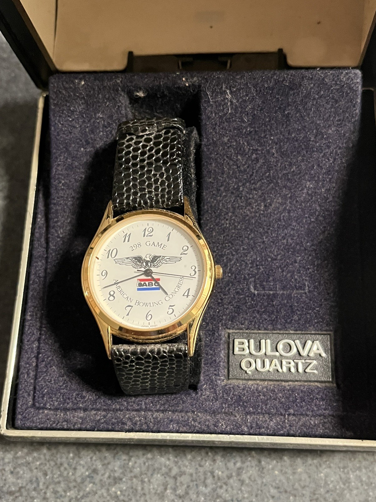 NIB Bulova ABC Bowling Award Watch Lot 298 299 300 Working Read Condition Rare