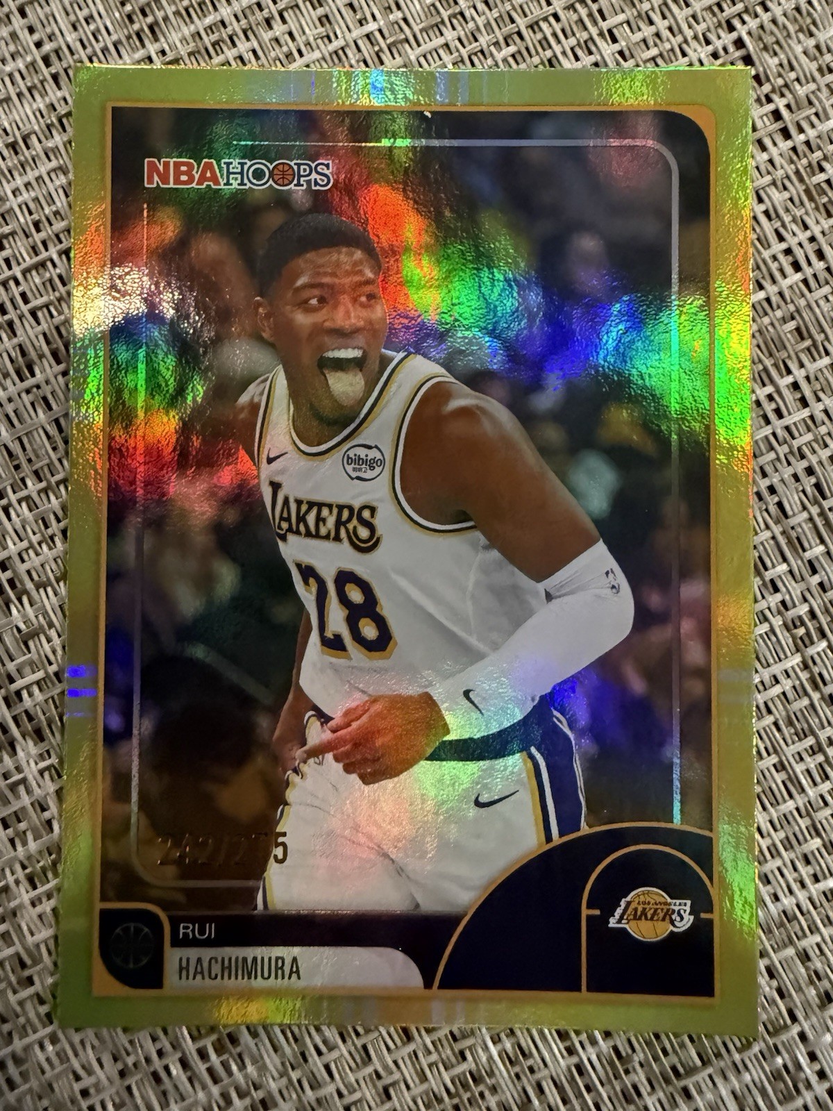 2025-26 Topps NBA Hoops Rui Hachimura Rainbow Yellow 177/275 #1 LA Lakers