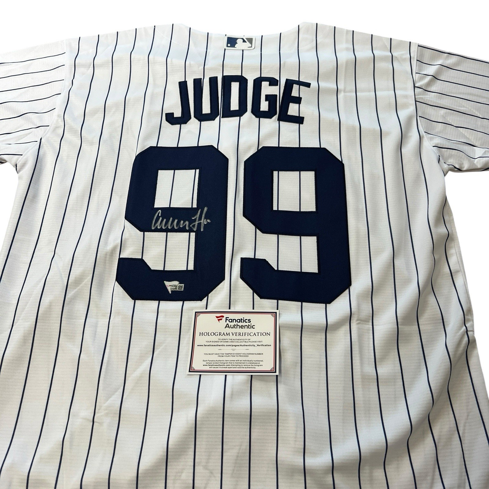 Aaron Judge Signed Jersey Yankees Pinstripes #99 Autographed COA Fanatics
