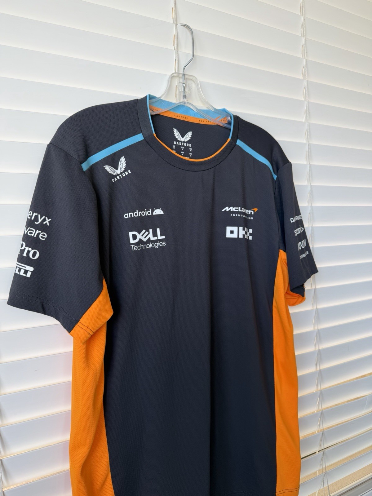 McLaren Formula 1 Jersey Shirt Men SZ Med Castore F1 Team Official Mesh Stretch