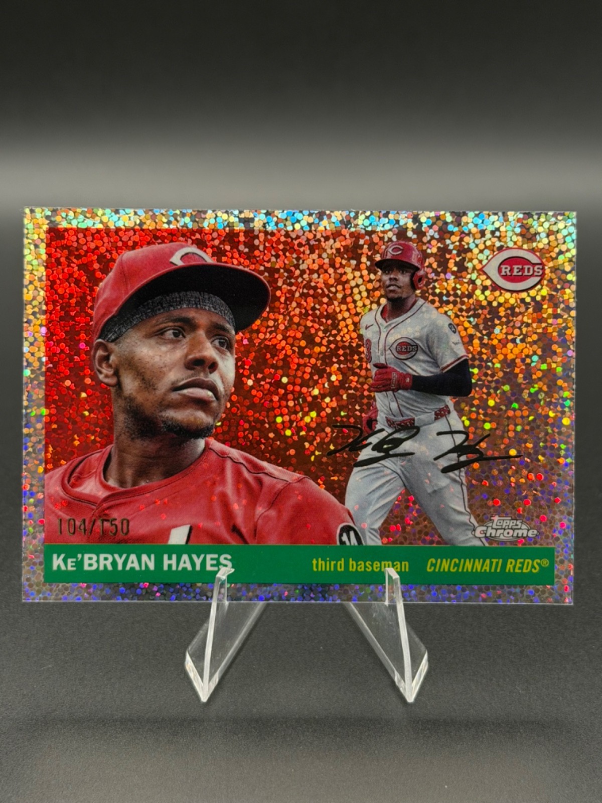 2025 Topps Chrome Platinum KE’BRYAN HAYES #157 Speckle /150 Reds