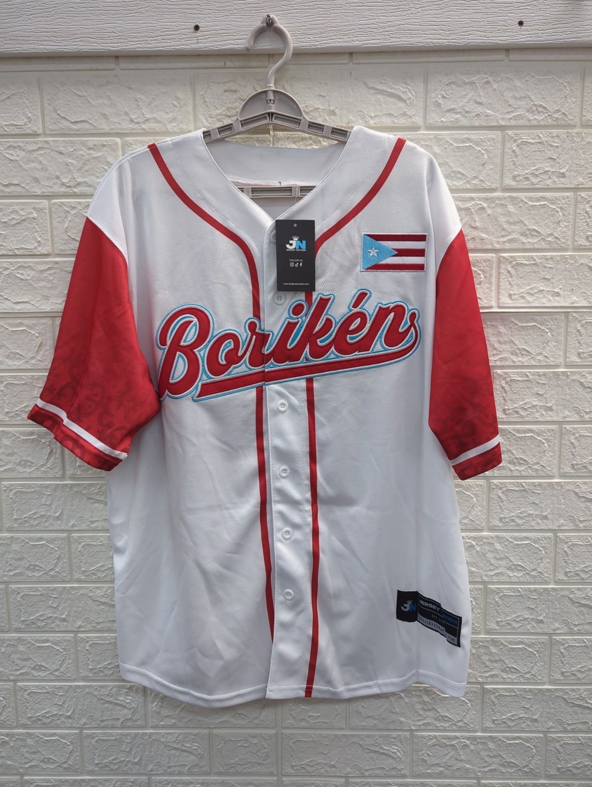 New The Jersey Nation Puerto Rico Custom Baseball Jersey Men’s Size Large
