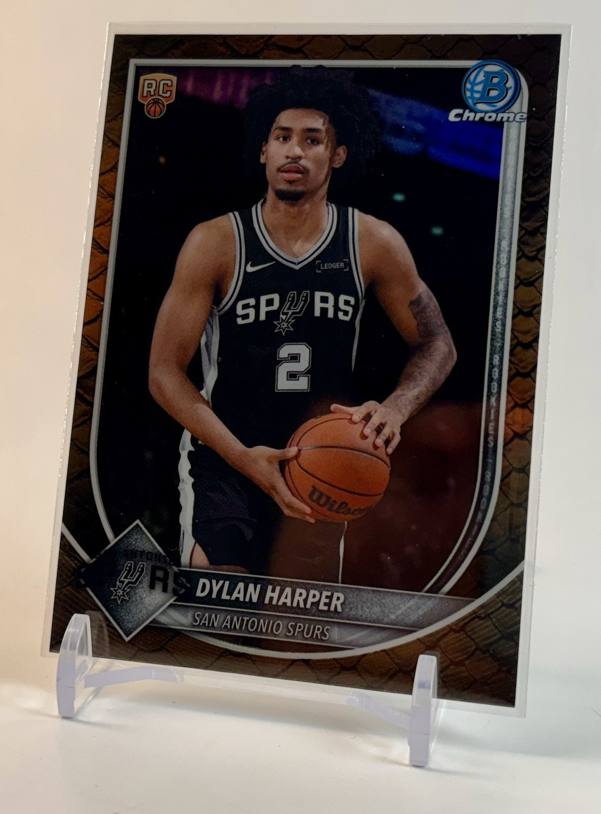 2025-26 Topps Bowman Chrome DYLAN HARPER #BCV-2 Reptilian Refractor (RC) SPURS