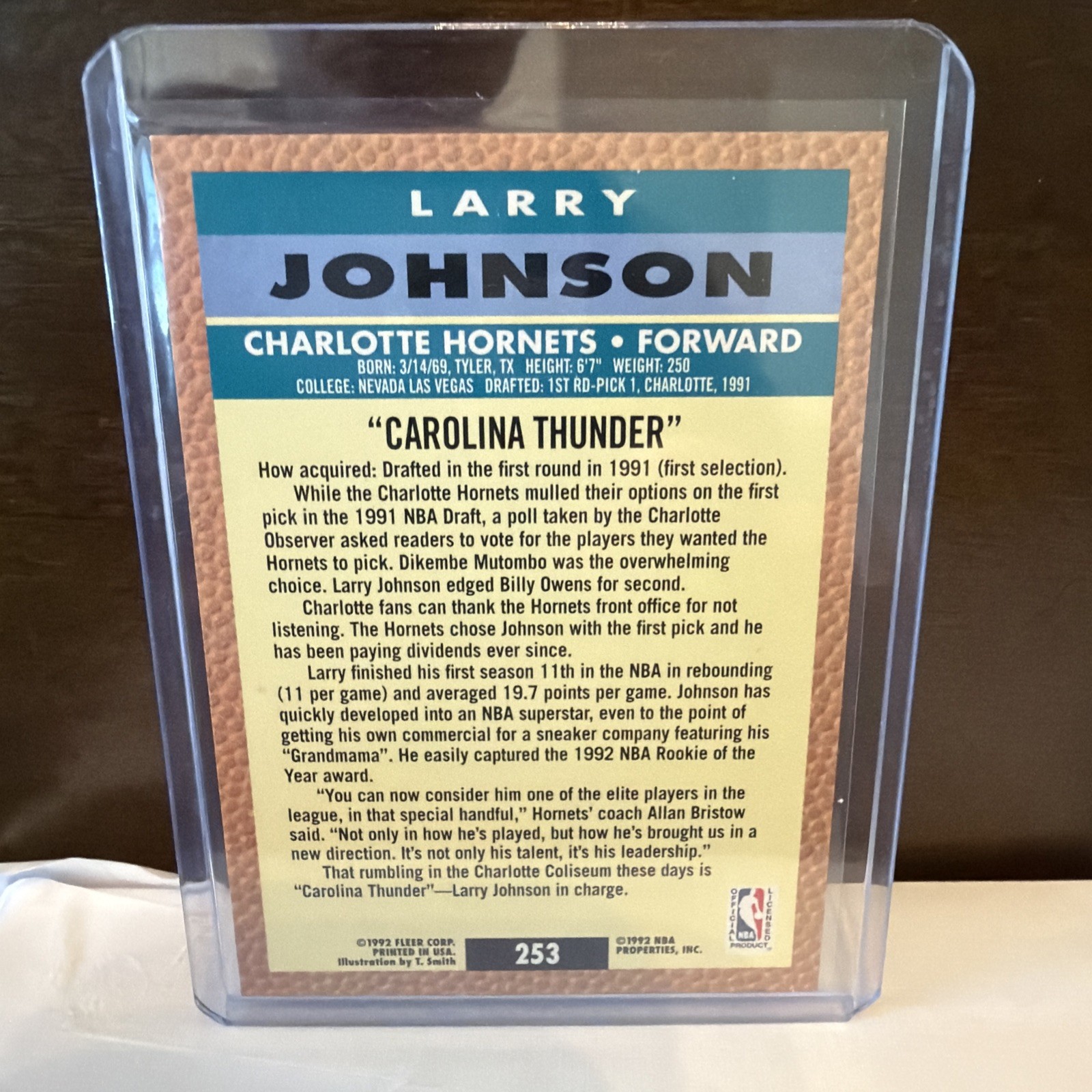 1992-93 Fleer – Pro Vision Larry Johnson #253