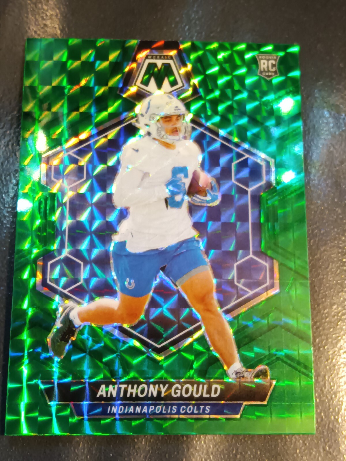 2024 Panini Mosaic ⭐Rookies Green Mosaic Prizm⭐ #391 Anthony Gould (RC) – Colts
