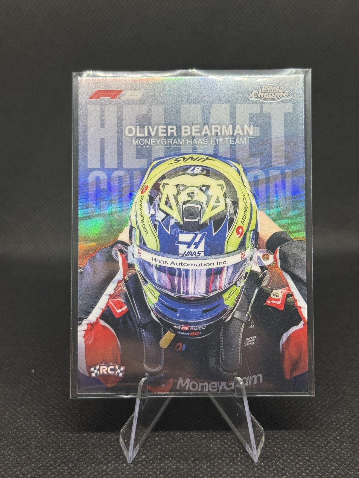 2025 Topps Chrome Formula 1 #HC-8 Oliver Bearman Helmet Collection