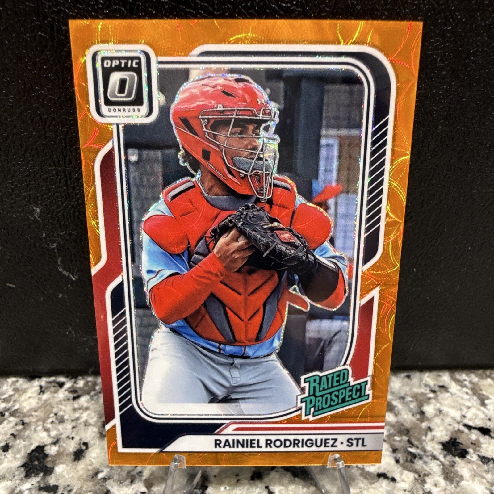 Panini 2026 Optic Rainiel Rodriguez Rated Prospect Prizm #199 numbered 36 /79
