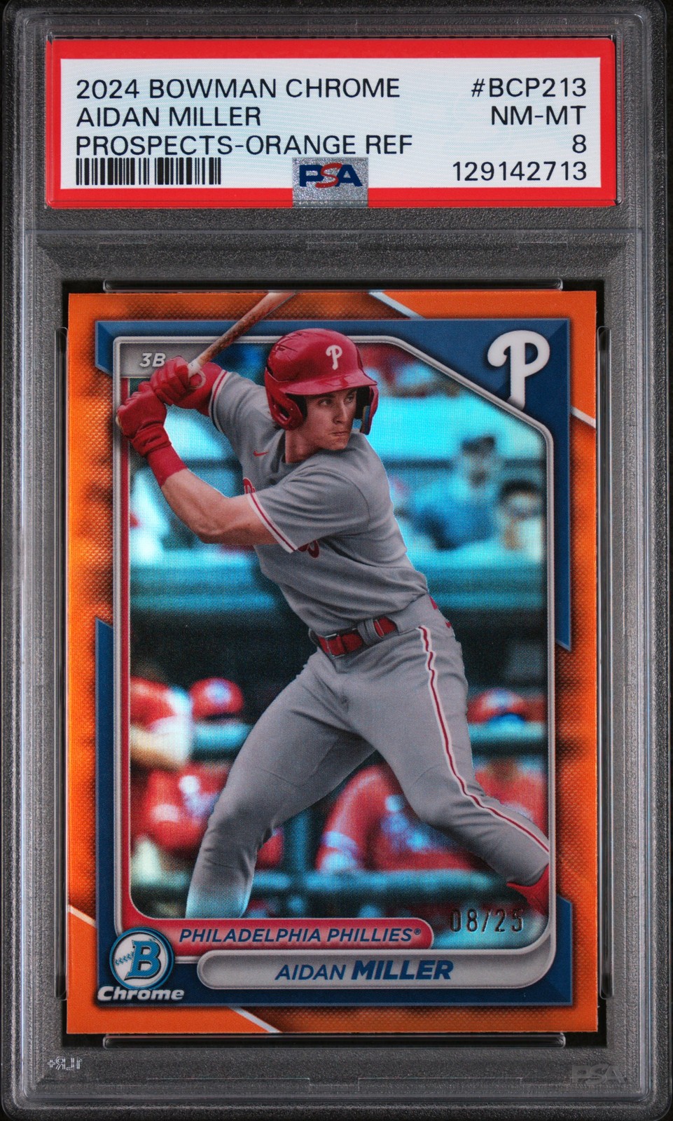 2024 Bowman Chrome Prospects #BCP213 Aidan Miller Prospects-Orange Ref PSA 8