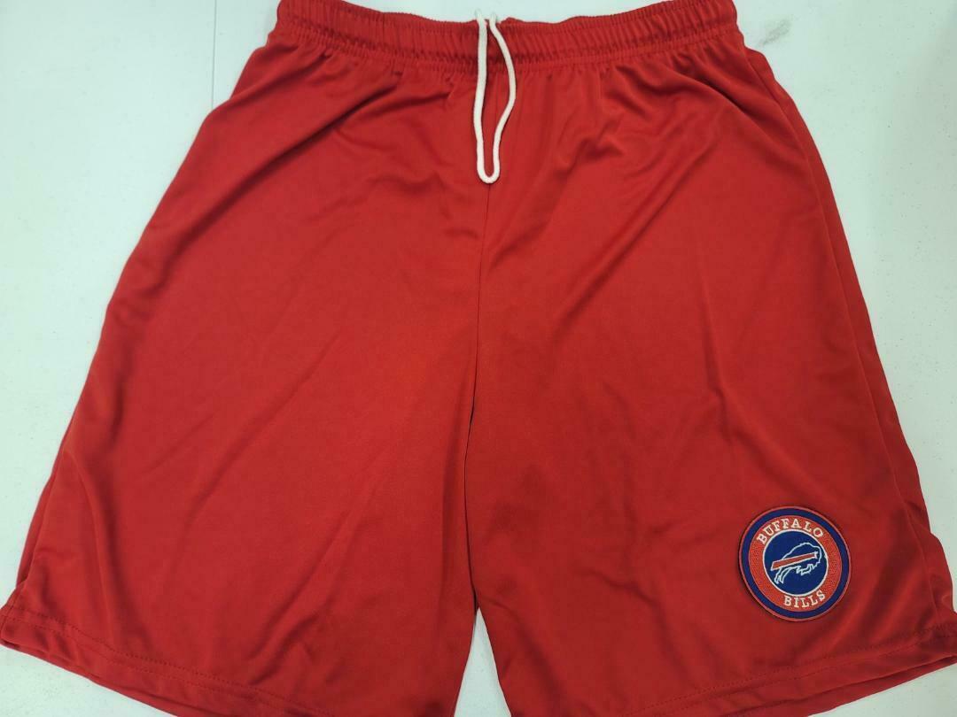 0725 Mens NFL BUFFALO BILLS Polyester SHORTS RED BLACK ROYAL New Pockets