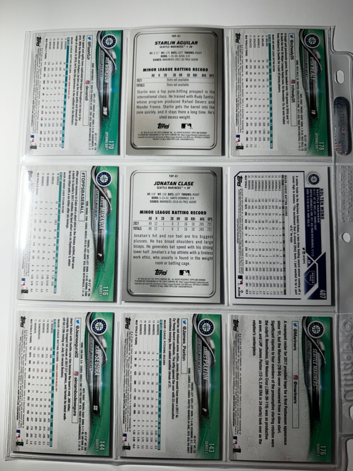 🔥 Topps Baseball – Seattle Mariners – 9 card lot / Look at my store 4 more!