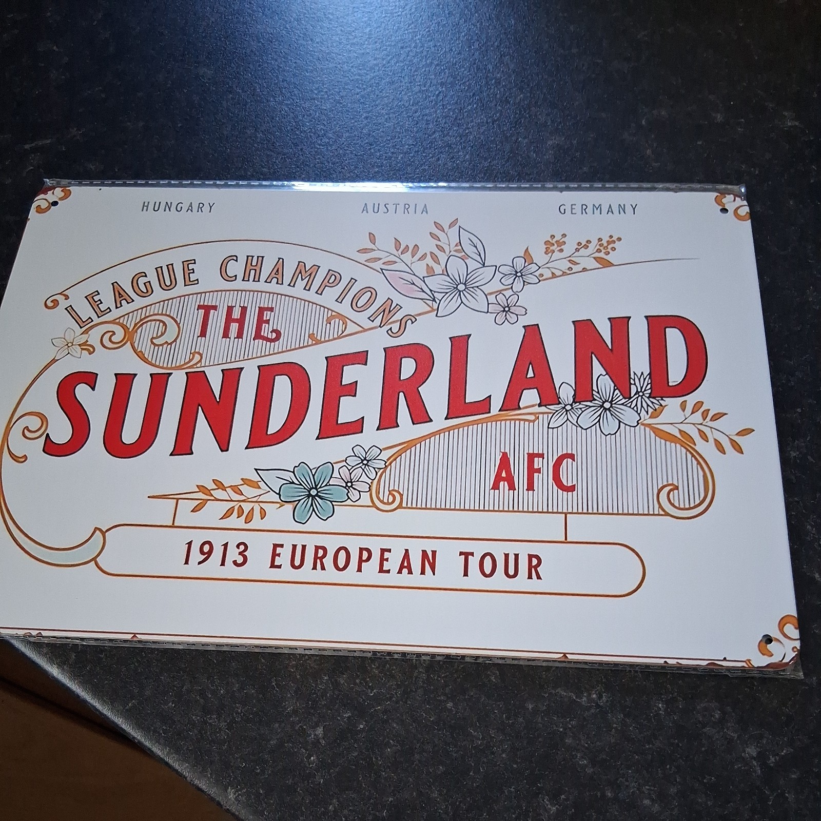 Sunderland afc tin sign 20cm x 30cm remember the days of glory in 1913