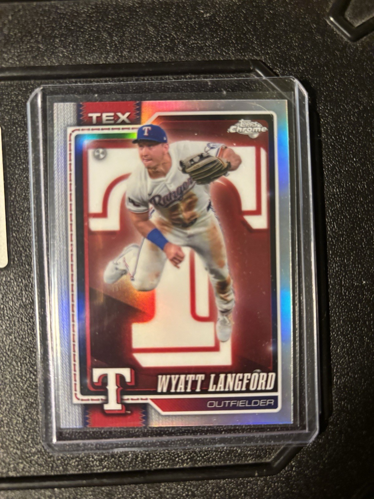 Wyatt Langford 2026 Topps Chrome Lightboard Logo Refractor Variation #213