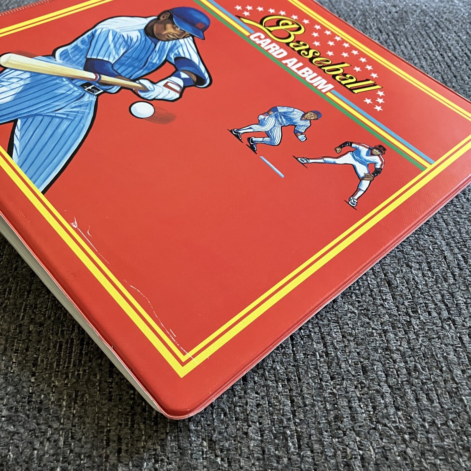 Vintage 1989 Megacards Baseball Card Album Binder 3-Ring Hardcover Red