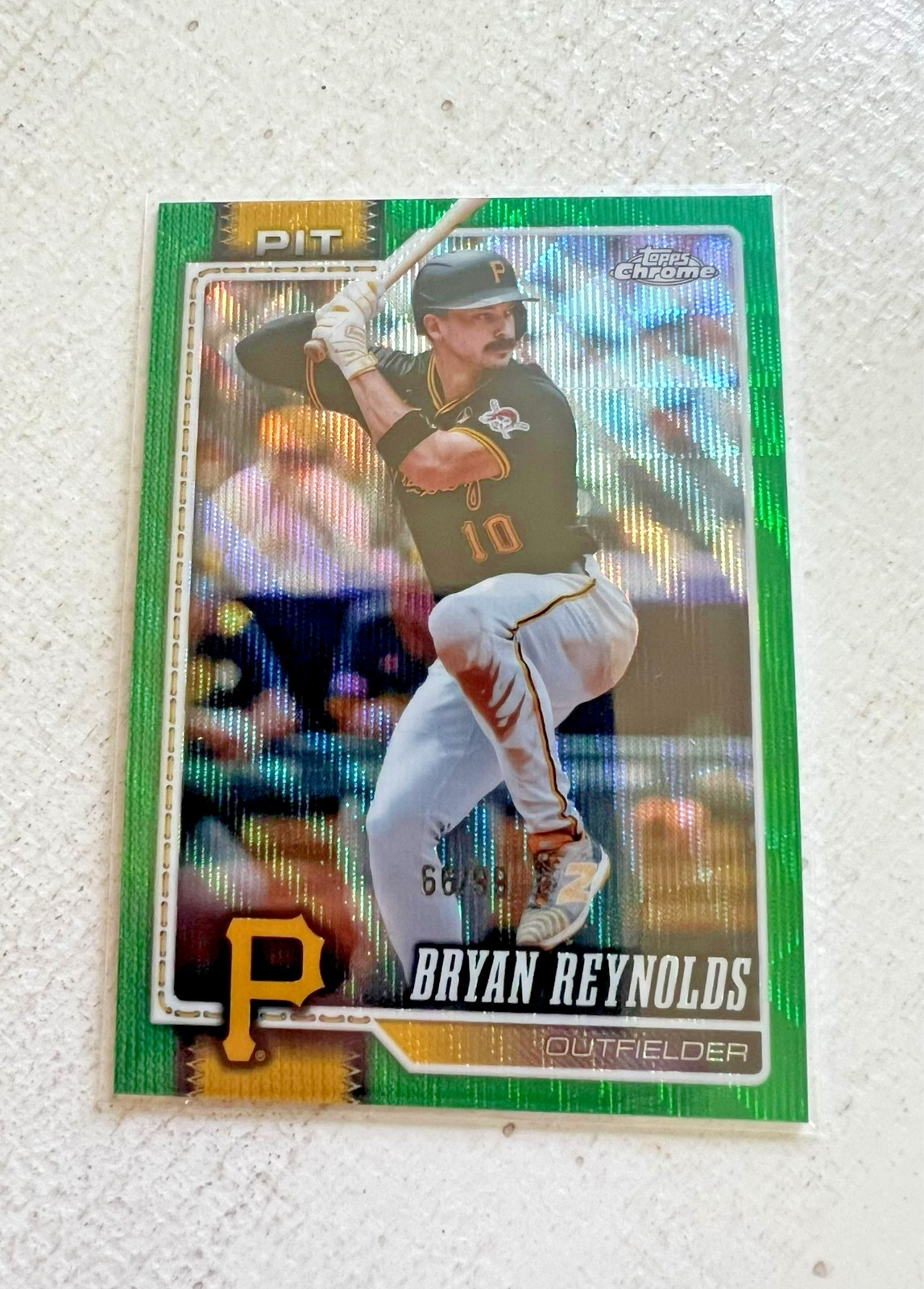 2026 Topps Chrome Baseball Bryan Reynolds Green Wave Refractor /99 #163 Pirates