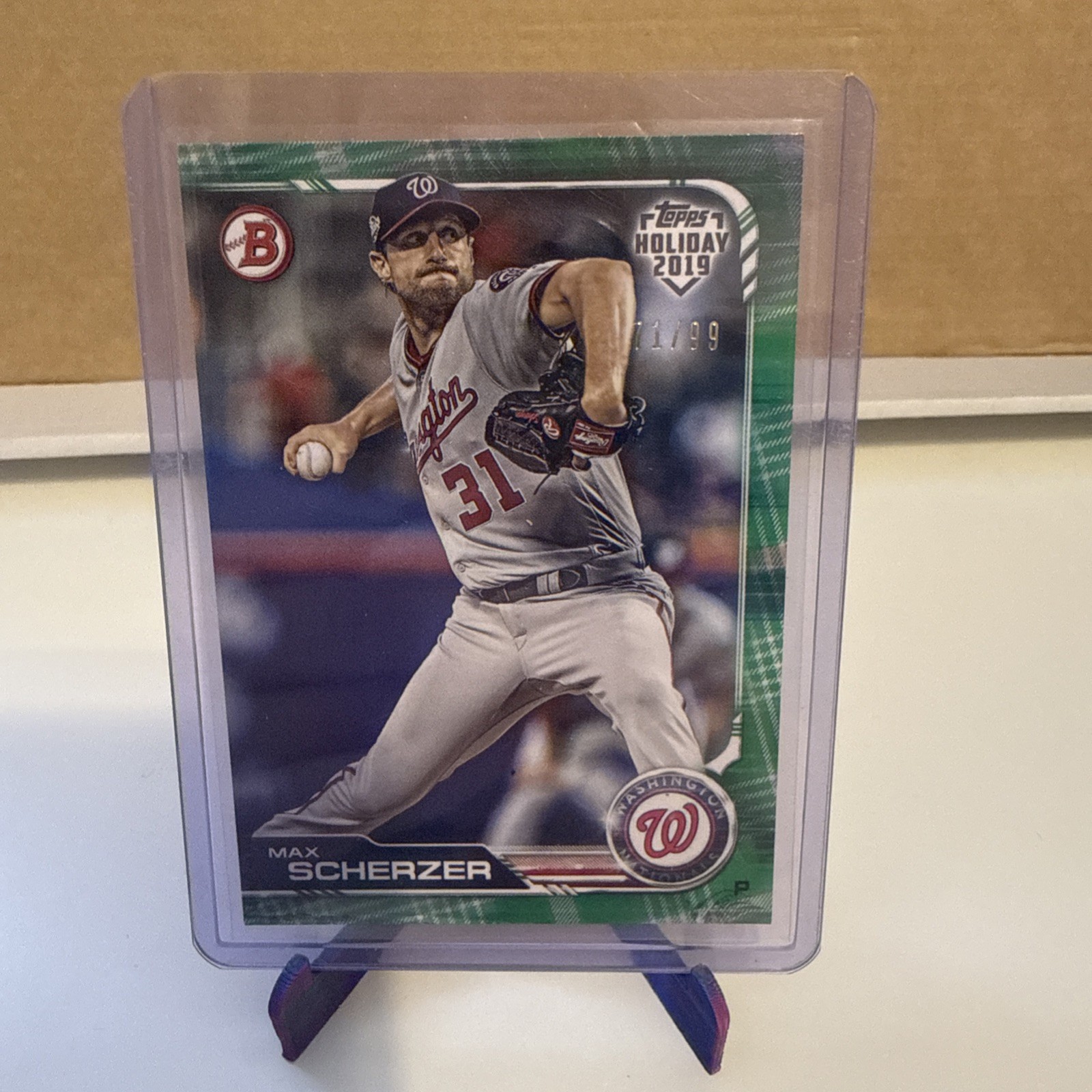 2019 Topps Holiday Bowman – Max Scherzer #TH-MS Green /99
