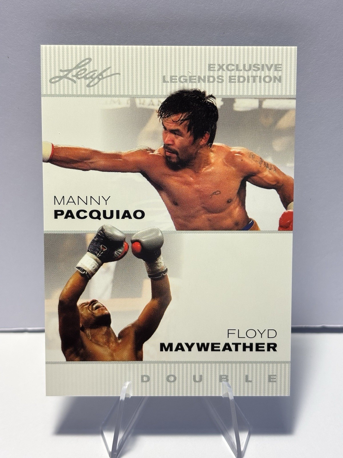 Manny Pacquiao * Floyd MayWeather Double Edition 2022 Leaf #MP-FM Boxing Card