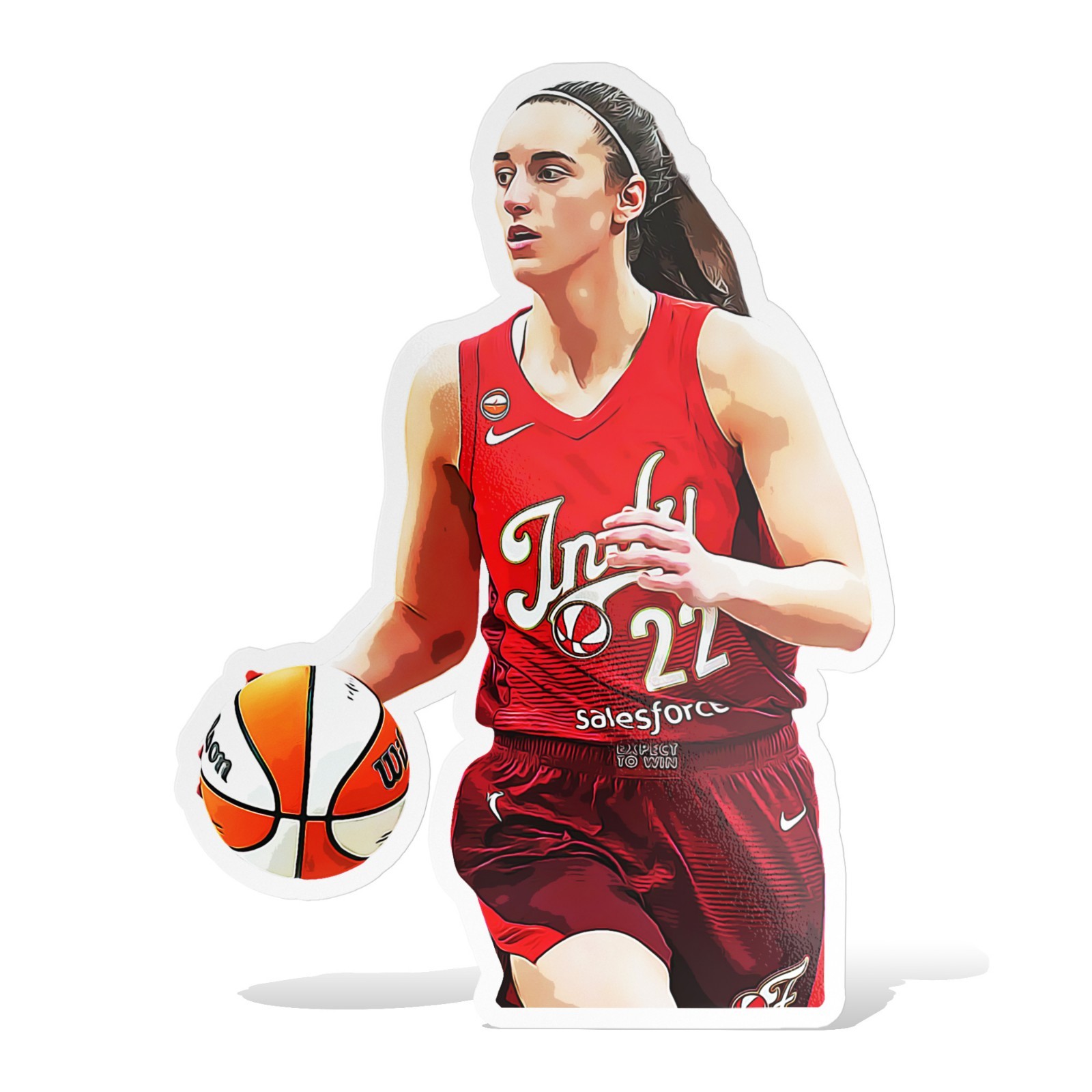 Caitlin Clark Indiana Fever Basketball Sticker Decal–Glossy Waterproof Vinyl