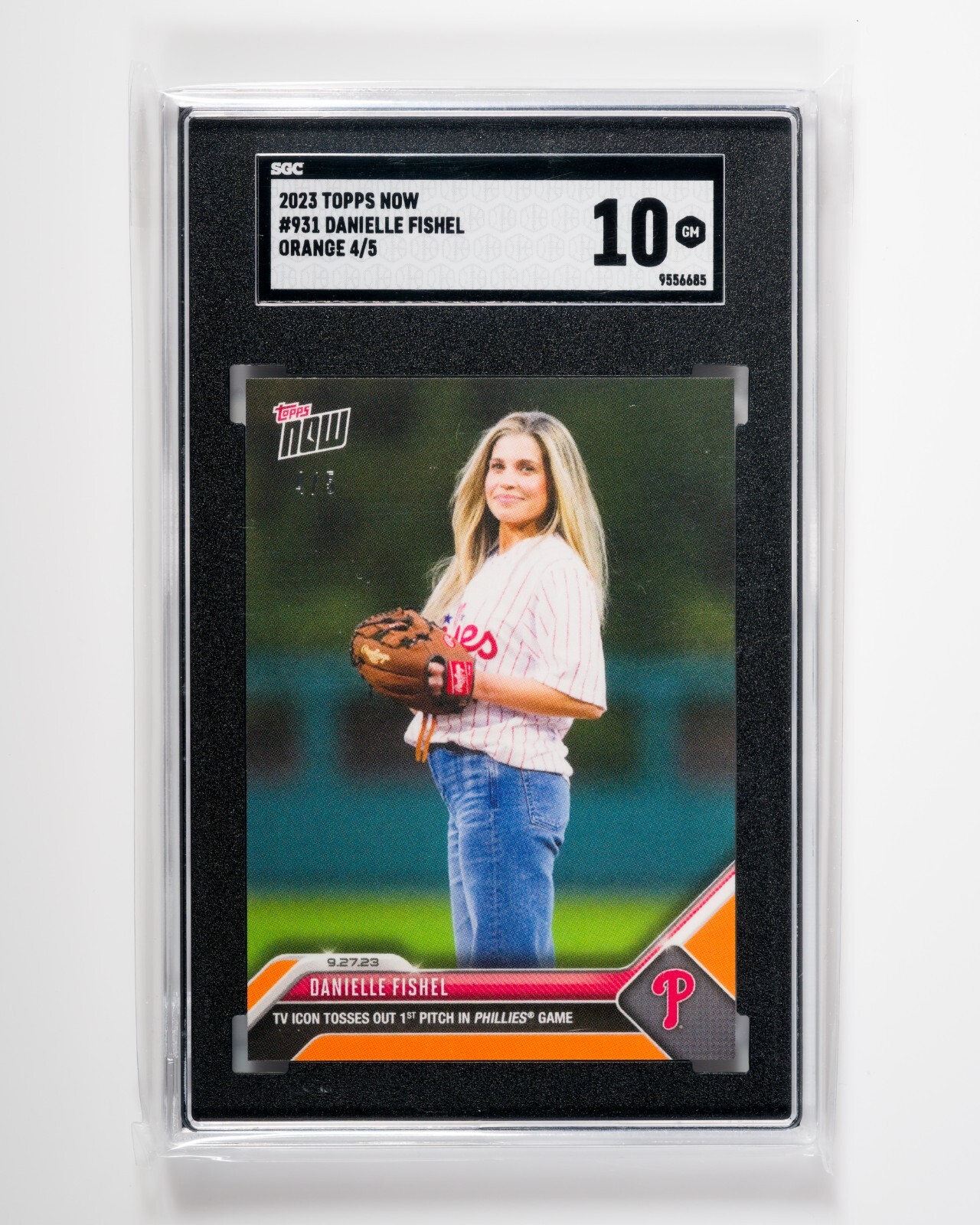 DANIELLE FISHEL TOPANGA #931 2023 Topps Now 1st Pitch ORANGE 4/5 SGC 10 POP 1