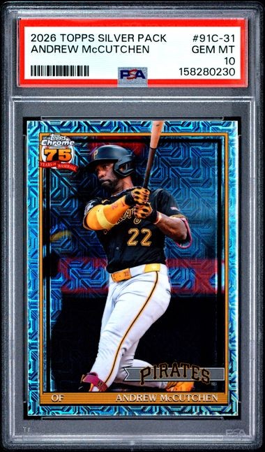 2026 Topps Silver Pack 1991 Chrome Promo #91C-31 Andrew McCutchen PSA 10 Pop 1