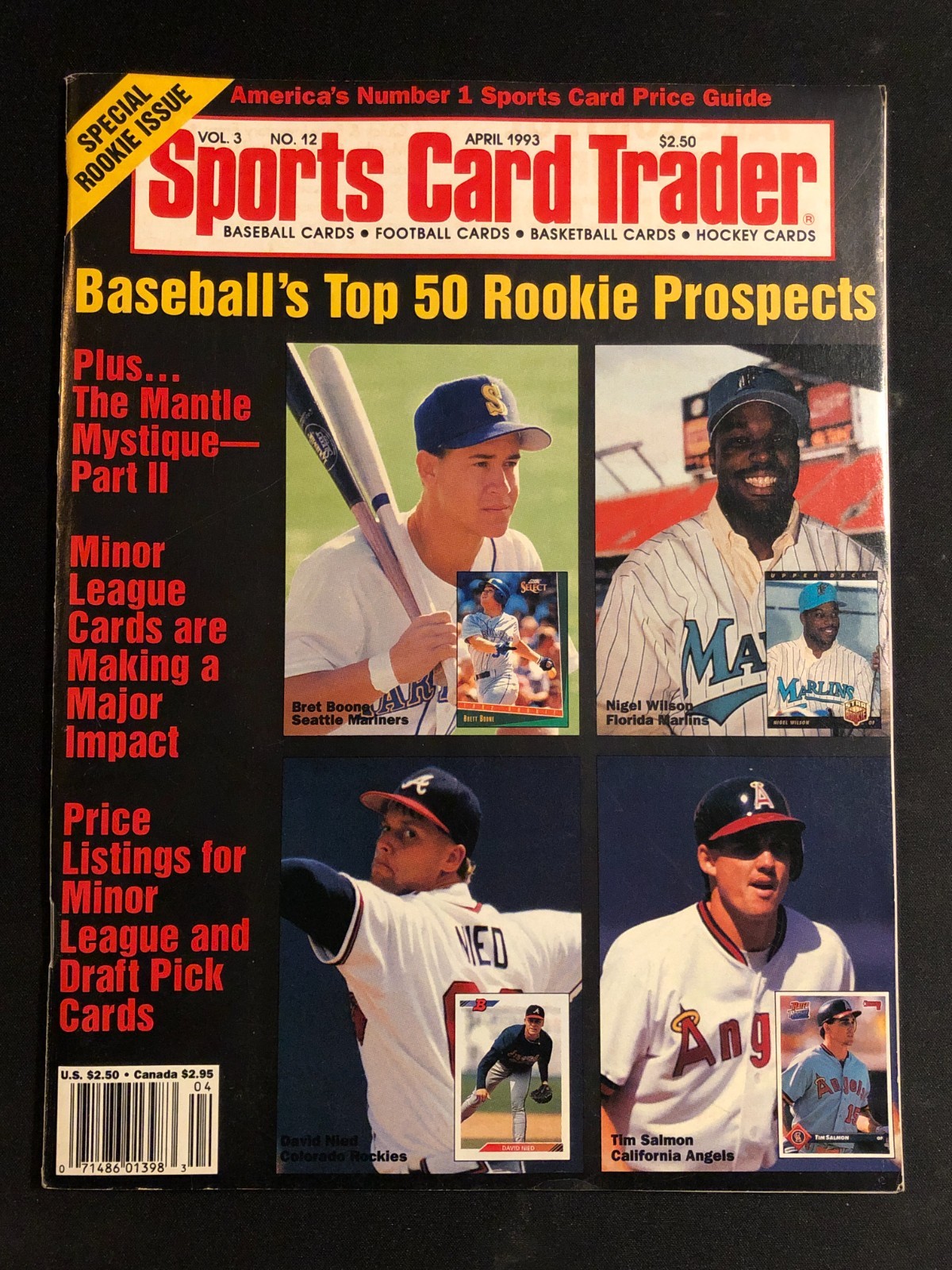 Sports Card Trader Apr 1993 Rookie Prospects Price Guide with Topps NBA Shaq Ad