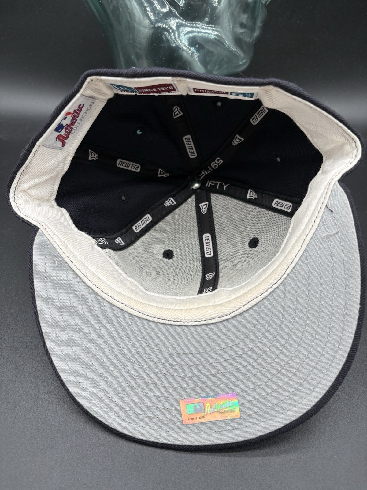 Boston Red Sox Gray/Blue Denim Snapback Hat Red B Logo MLB New Era Vtg