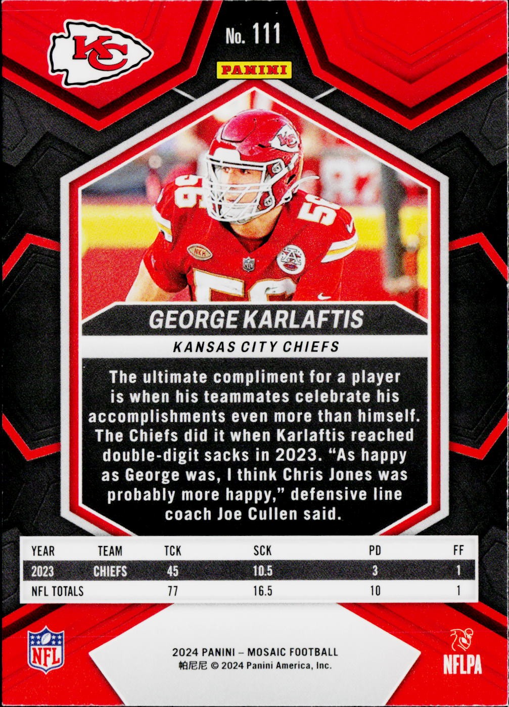2024 Panini Mosaic #111 George Karlaftis