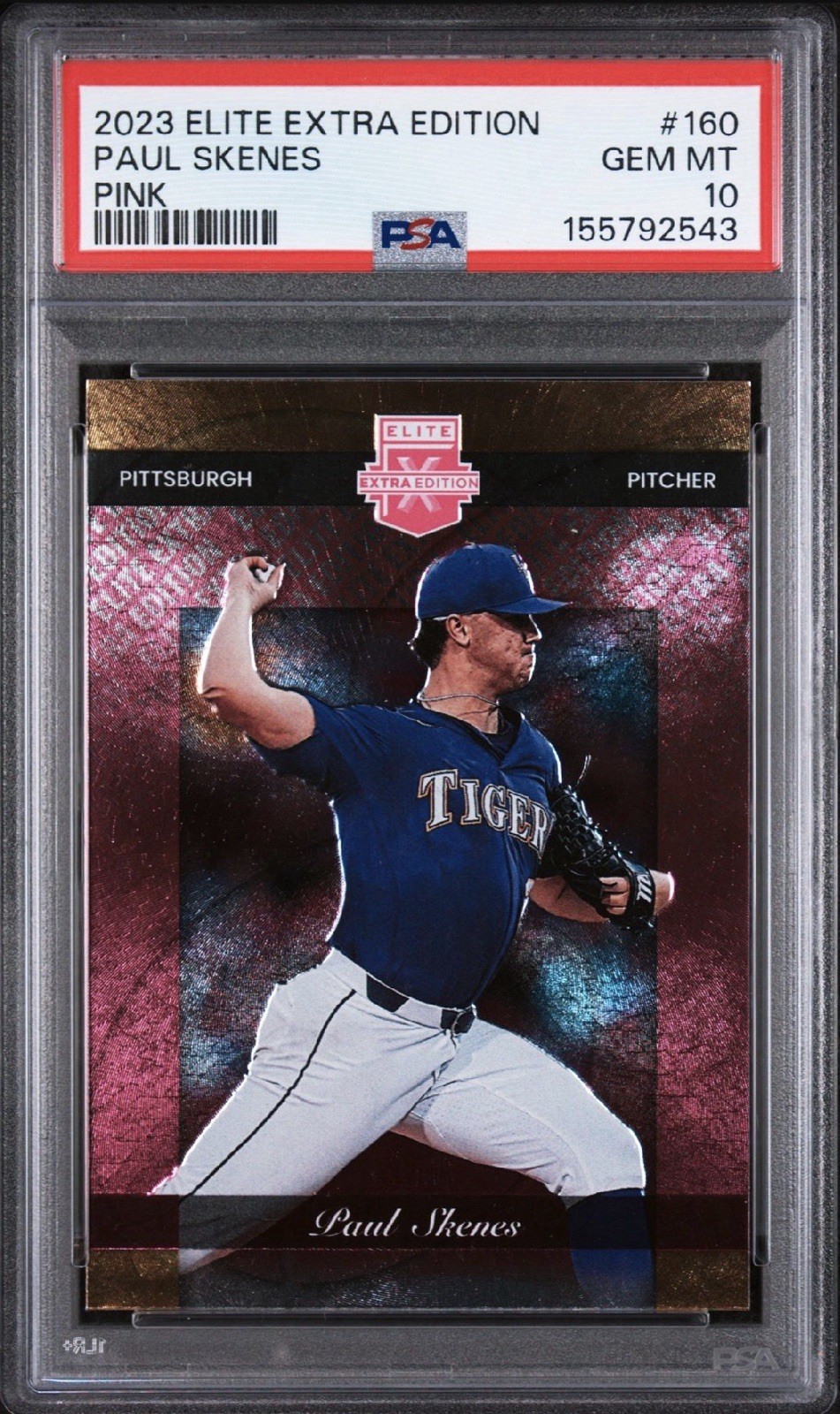 2023 Panini Elite Extra Edition – Paul Skenes #160 Pink (RC) PSA 10 – POP 1!!!!