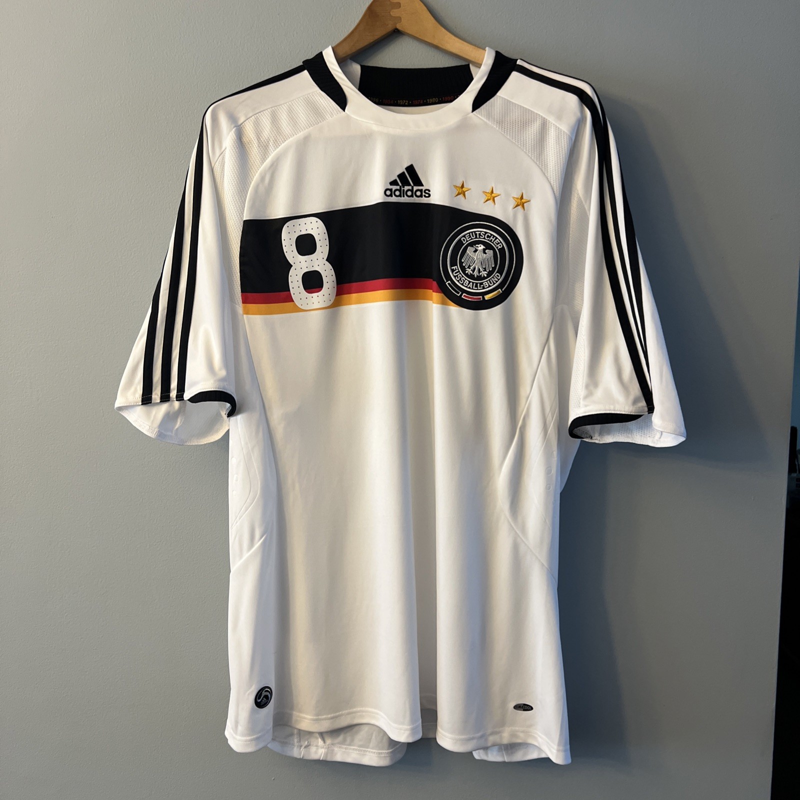 Adidas DFB Germany Frings #8 2008 Soccer Football Jersey Mens XL ClimaCool White