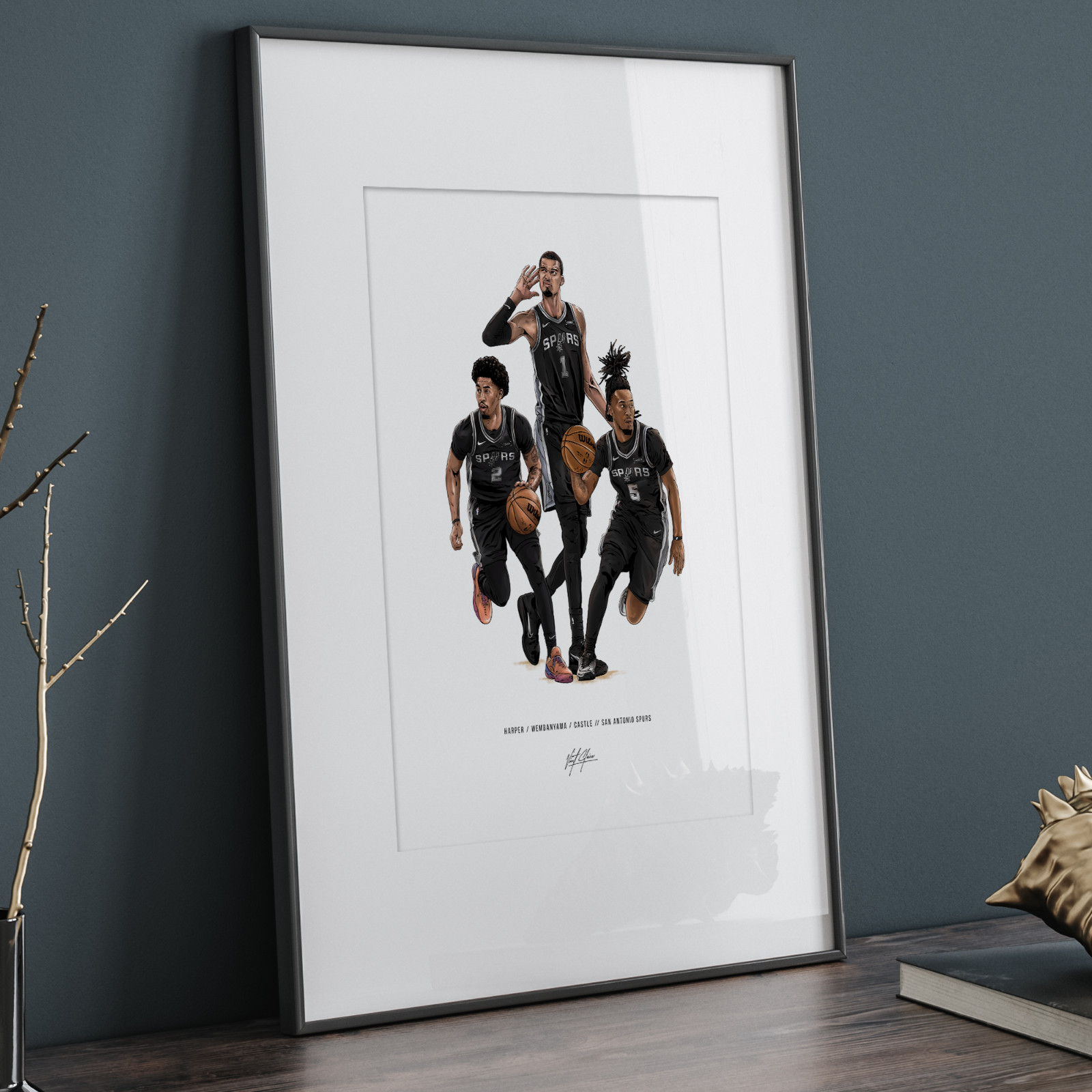 San Antonio Spurs Poster, Wemby, Stephon Castle, Dylan Harper Art Print