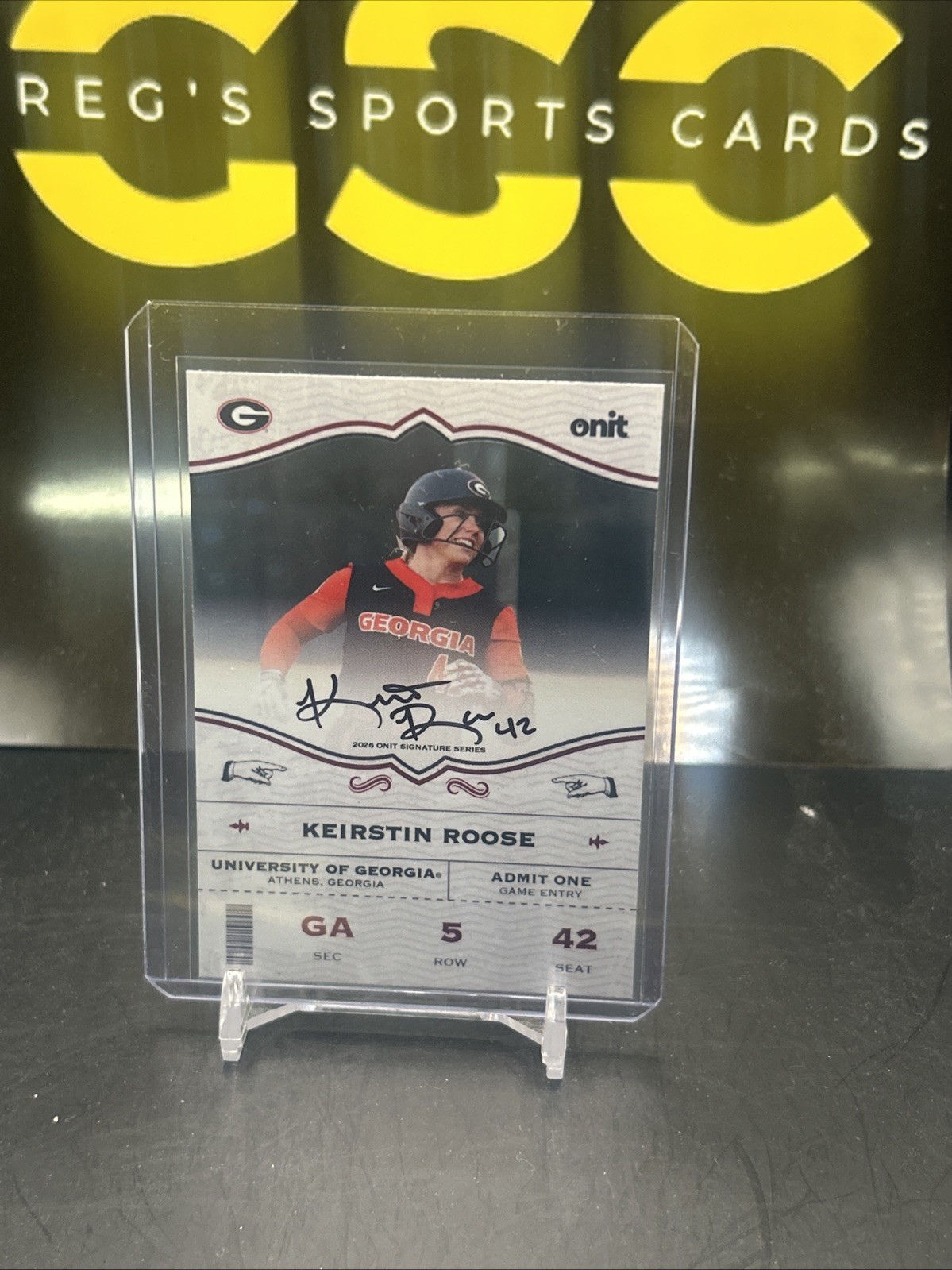 2026 Onit GA Auto Keirstin Roose 9/10 Georgia Bulldog SB. SSP and Rare.