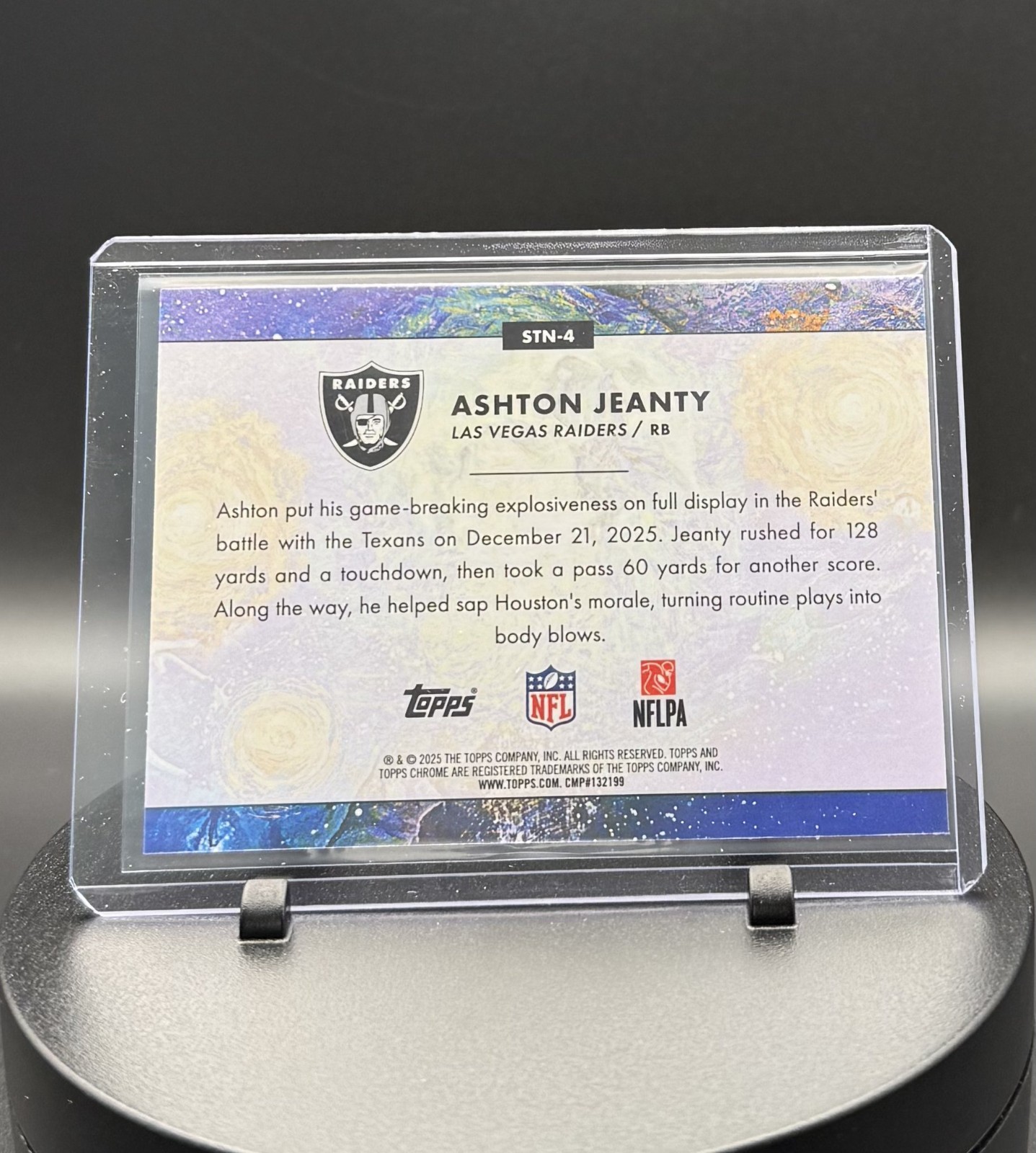 2025 Topps Cosmic Chrome Ashton Jeanty RC Stars In The Night Raiders #STN-4