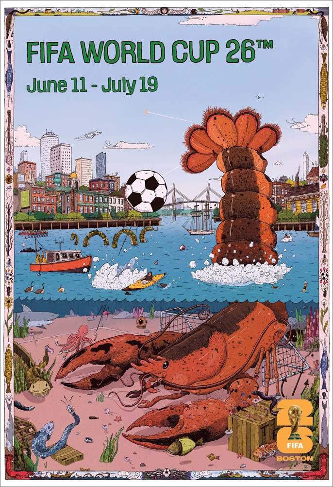 FIFA World Cup 2026 OFFICIAL 24×36 POSTER – Host City BOSTON, NEW ENGLAND, USA