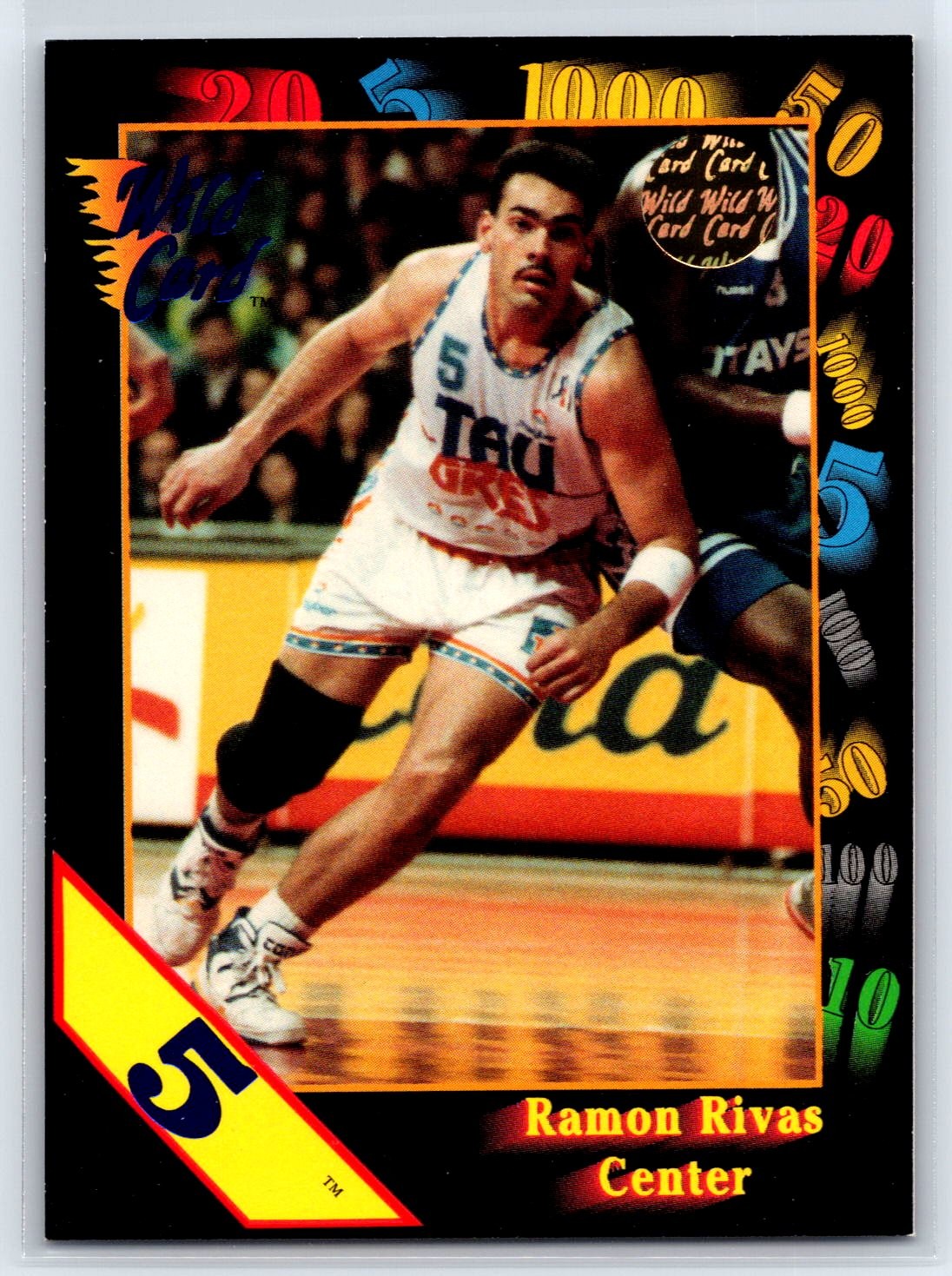 1991-92 Wild Card Ramon Rivas 5 Stripe Parallel Temple Owls #57