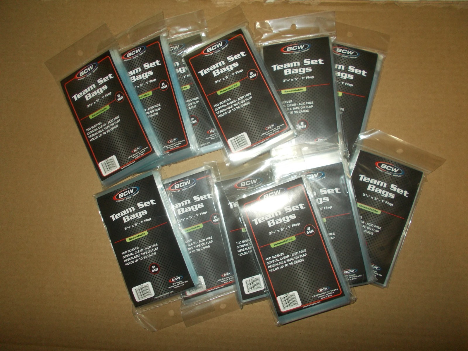 BCW Team Set Bags RESEALABLE NEW Packs Of 100 Clear Acid Free