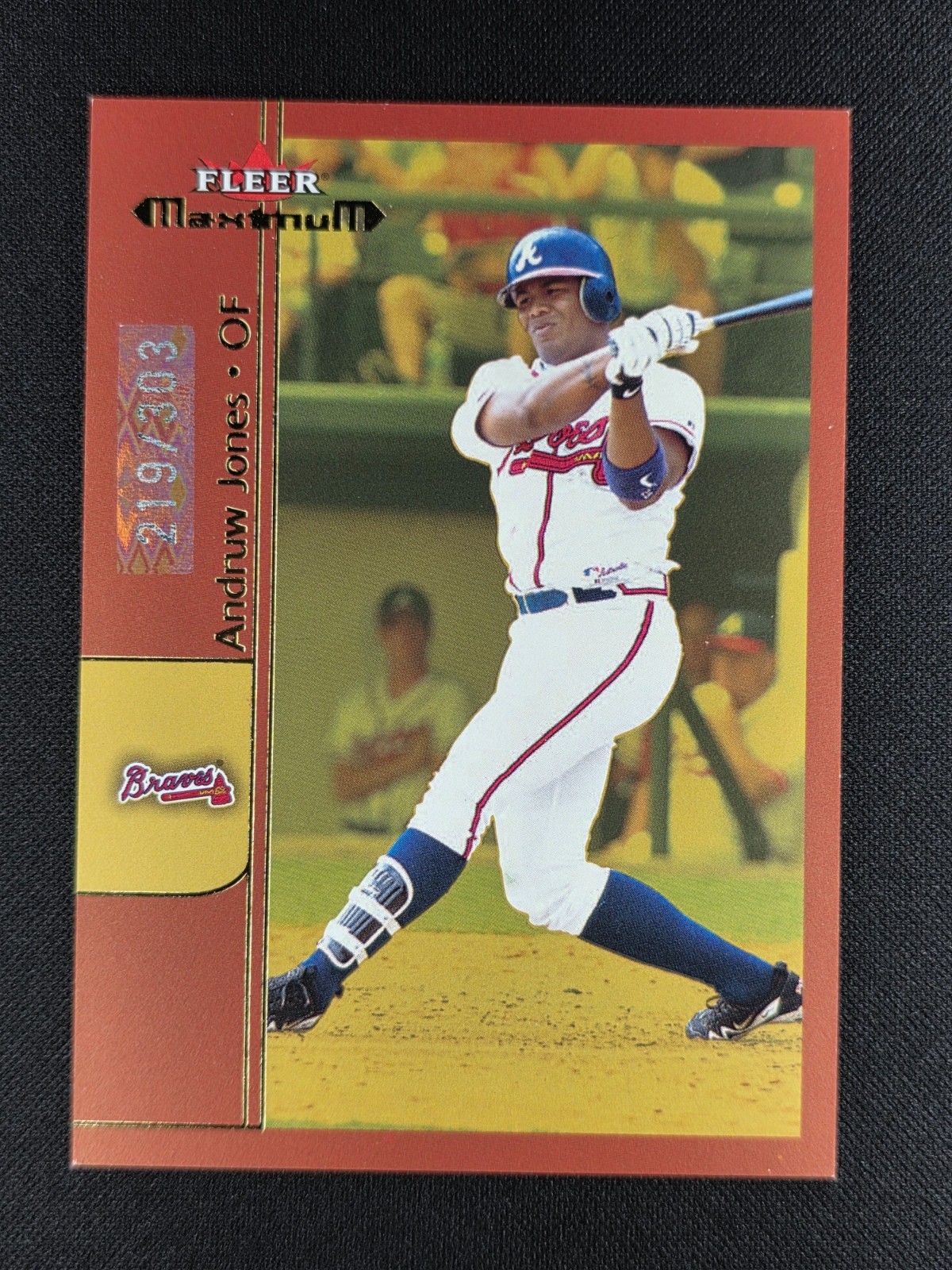 Andruw Jones 2002 Fleer Maximum Gold Yellow 219/303 #181 BRAVES