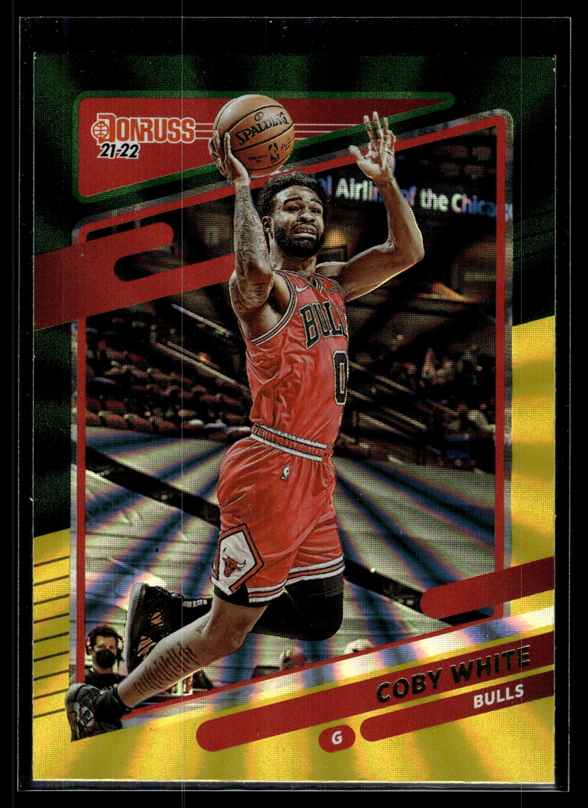 Coby White 2021 Donruss Holo Green and Yellow Laser Card #165