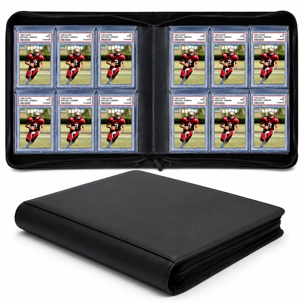 PSA Slab Binder Holds 60 PSA Slabs 6-Pocket Graded Card Binder Storage – Black