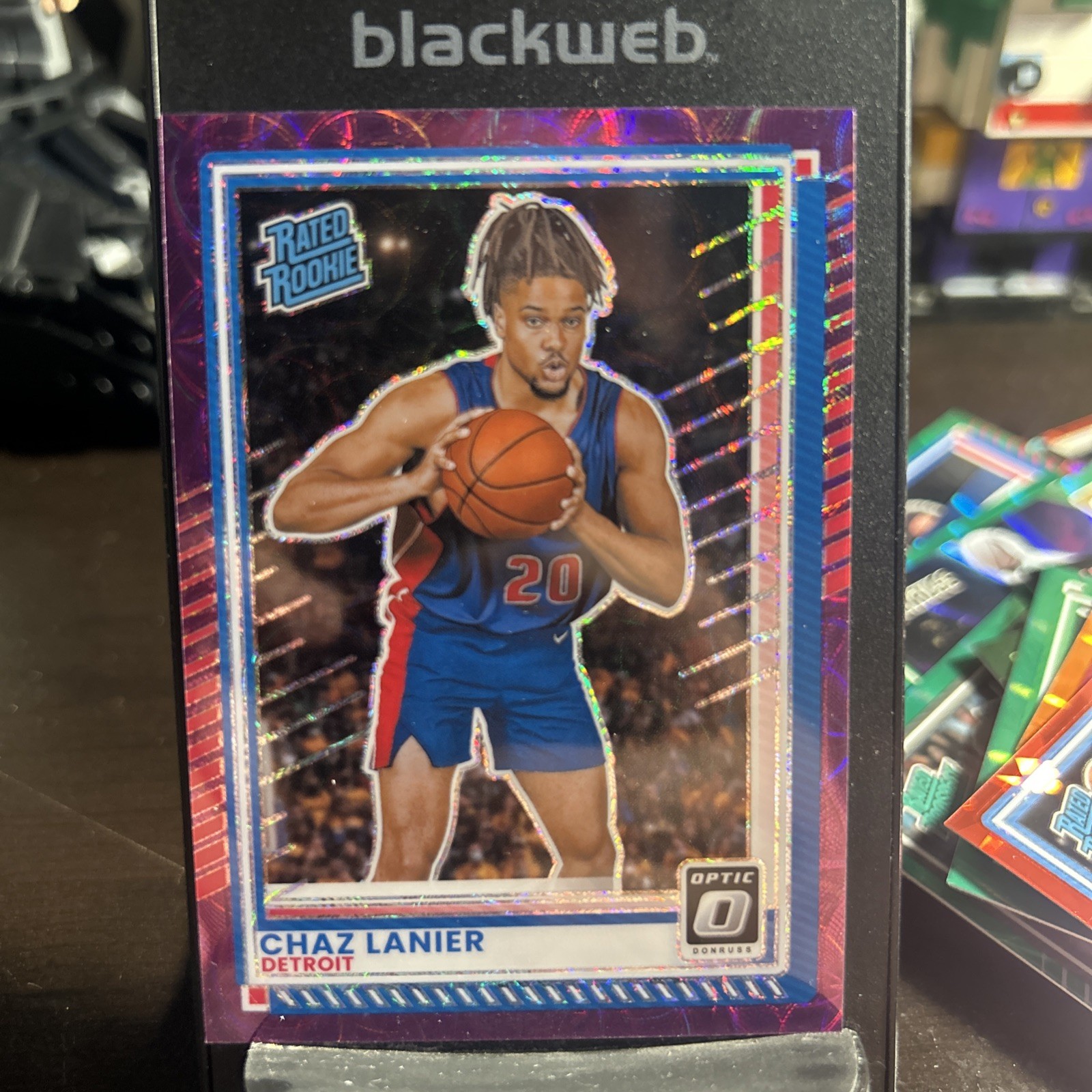 Chaz Lanier #/75 SP 2025-26 Donruss Optic Rated Rookie Purple scope