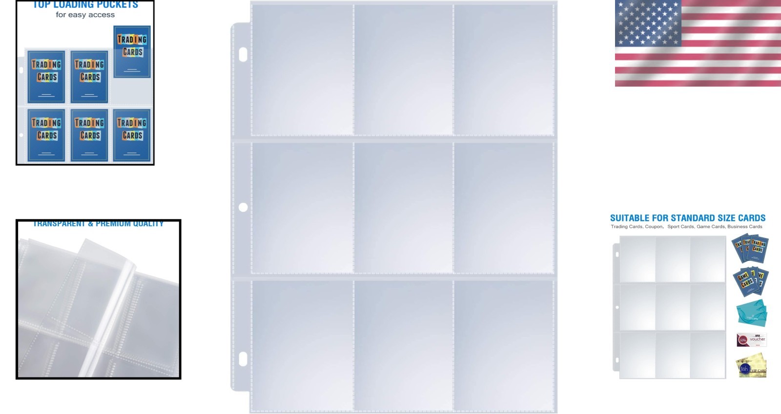 Acid-Free Trading Card Sleeves – 400 Page Holder Sheets