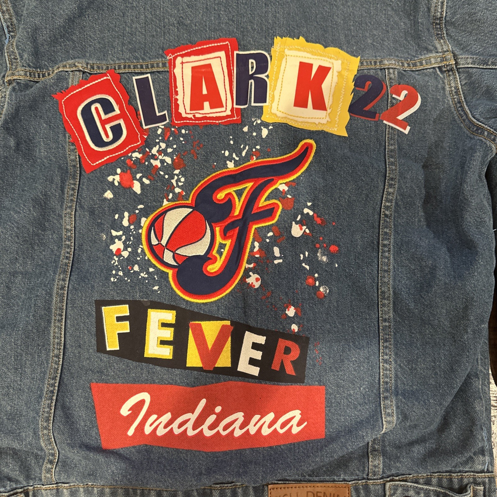 Caitlin Clark Licensed RETRO Indiana Fever Denim Jacket Women’s Sizes WNBA