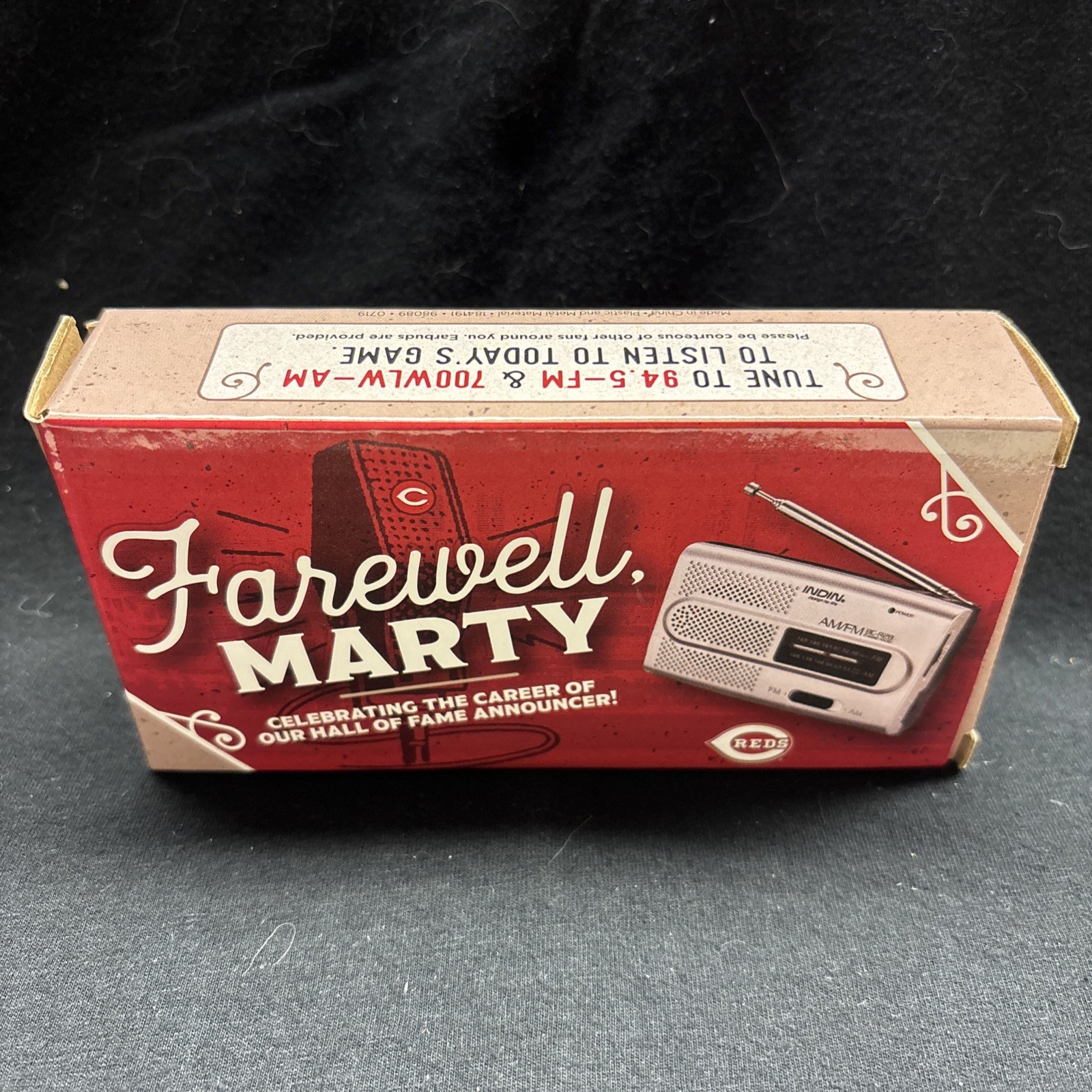 Marty Brennaman Farewell Game Radio Cincinnati Reds MLB HOF! NIB!! SGA!! 9/26/19