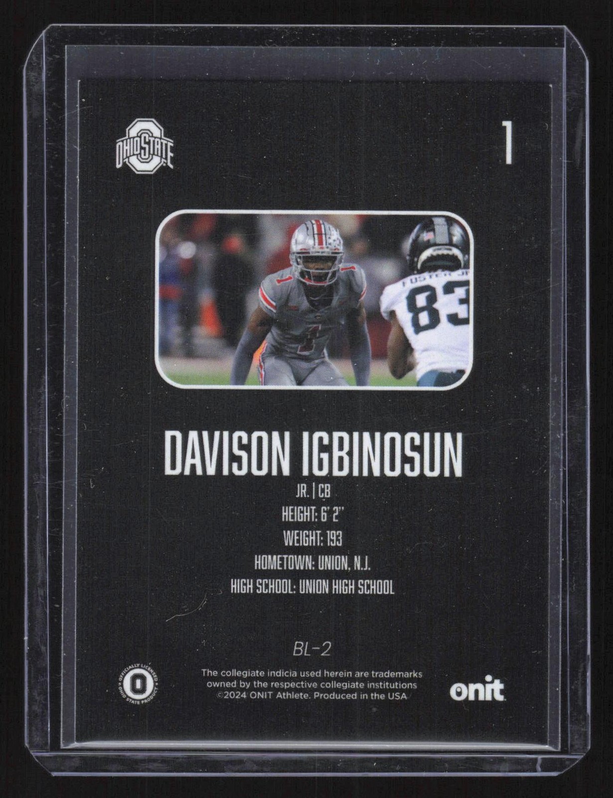 2024 ONIT Ohio State Buckeyes BL-2 DAvidson Igbinosun