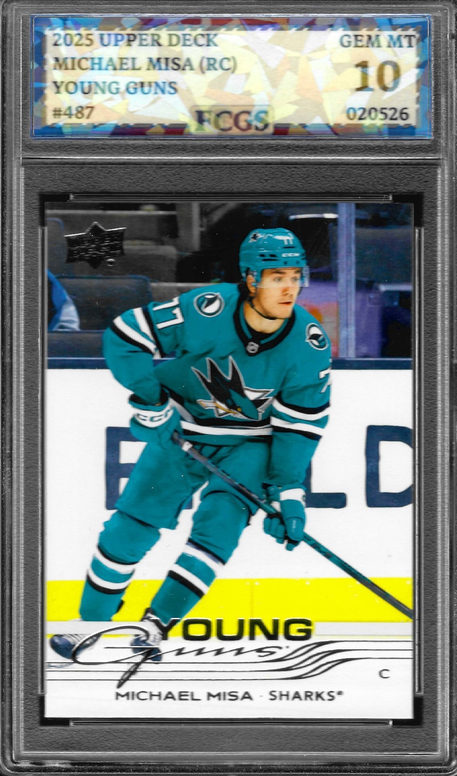 2025 Upper Deck Michael Misa Young Guns RC #487 Graded FCGS 10 GEM MINT